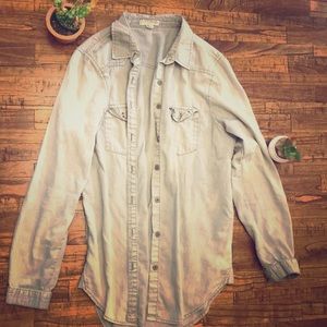 Denim button down shirt